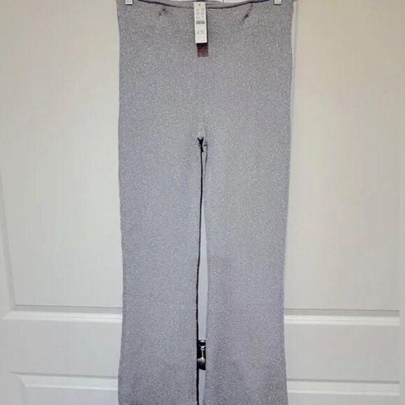 J.Crew grey–silver sparkly metallic cropped sweater pants lightweight NWT XXL - Picture 4 of 4